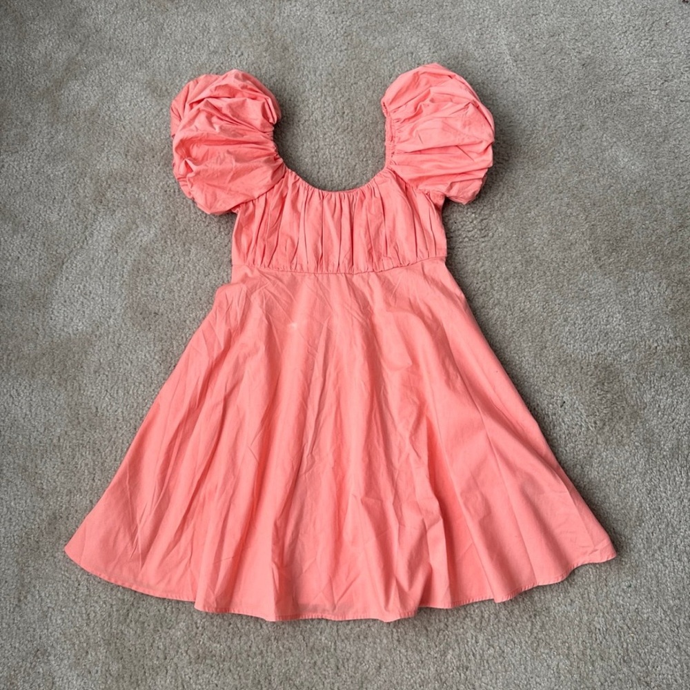 Abercrombie & Fitch Pink Mini Dress with Puff Sleeves